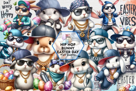 Download Hip Hop Bunny Easter Day Clipart PNG - Easter day Collection