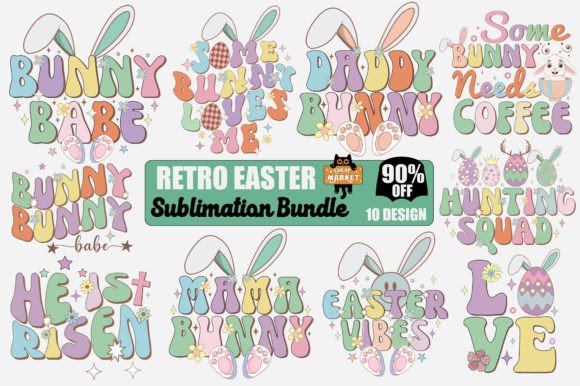 Download Retro Easter PNG Sublimation Bundle - Retro easter png Collection
