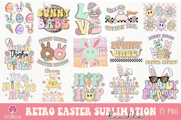 Download Retro Easter PNG Bundle - Retro easter png Collection