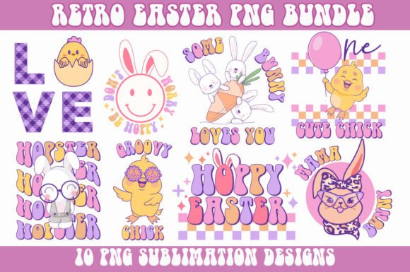 Download Retro Easter PNG Sublimation Bundle - Retro easter png Collection
