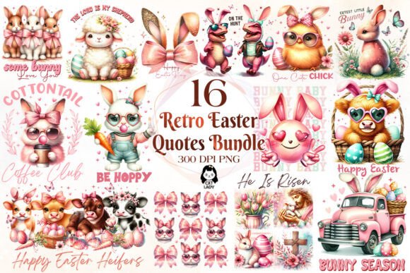 Download Retro Easter Day Sublimation Quotes - Easter day Collection